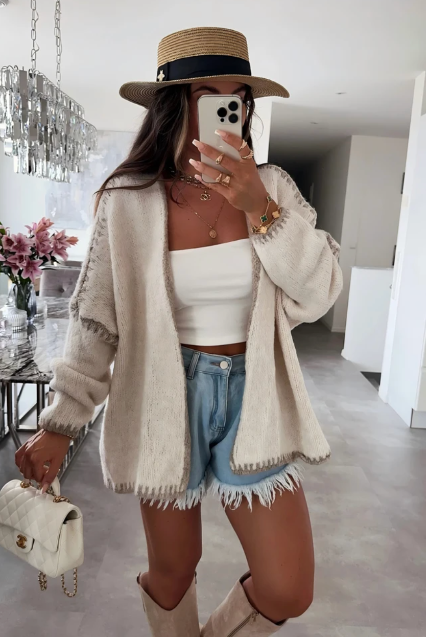Gilet long Cindy beige