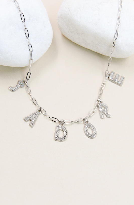 Collier J'adore argenté