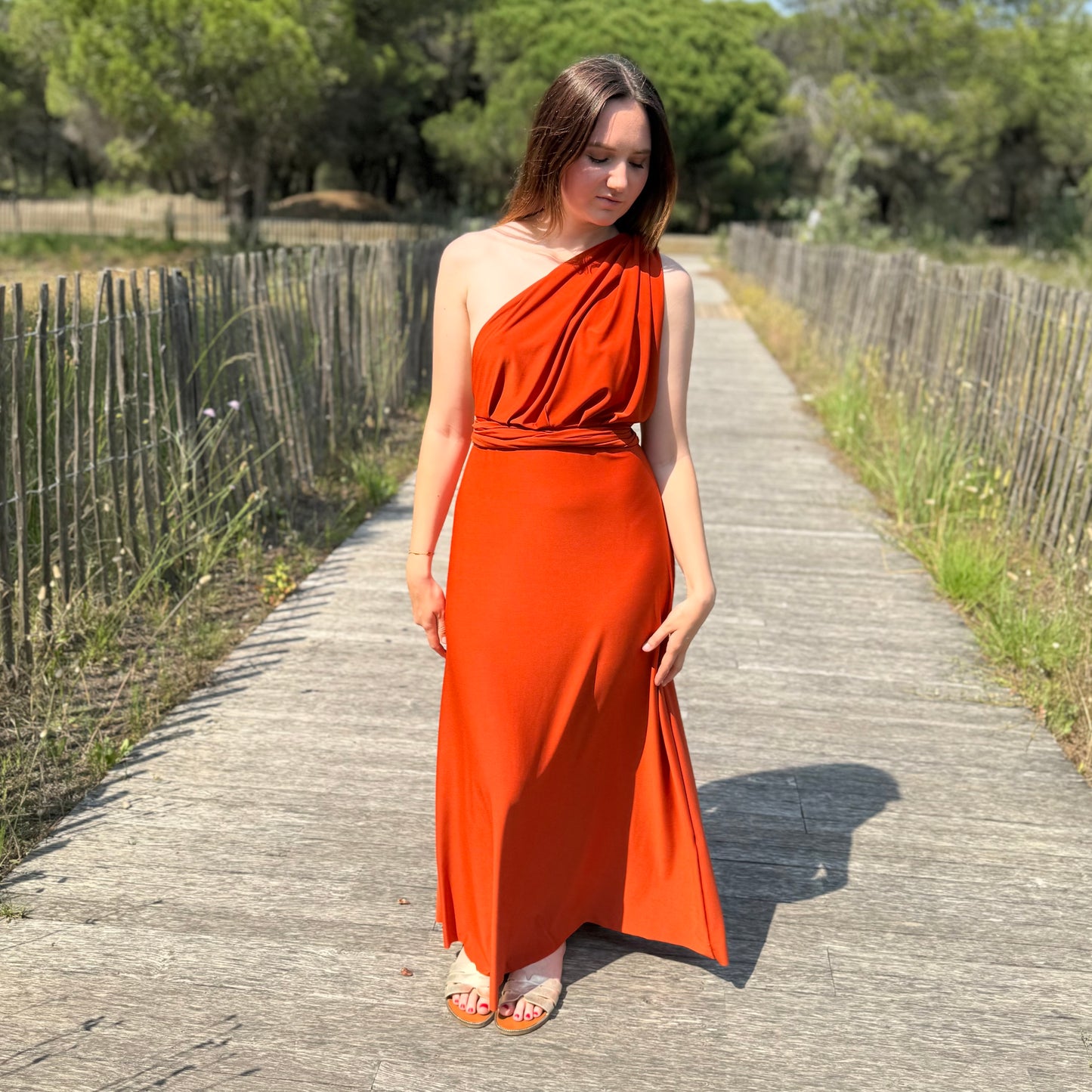 Robe Camélia terracotta