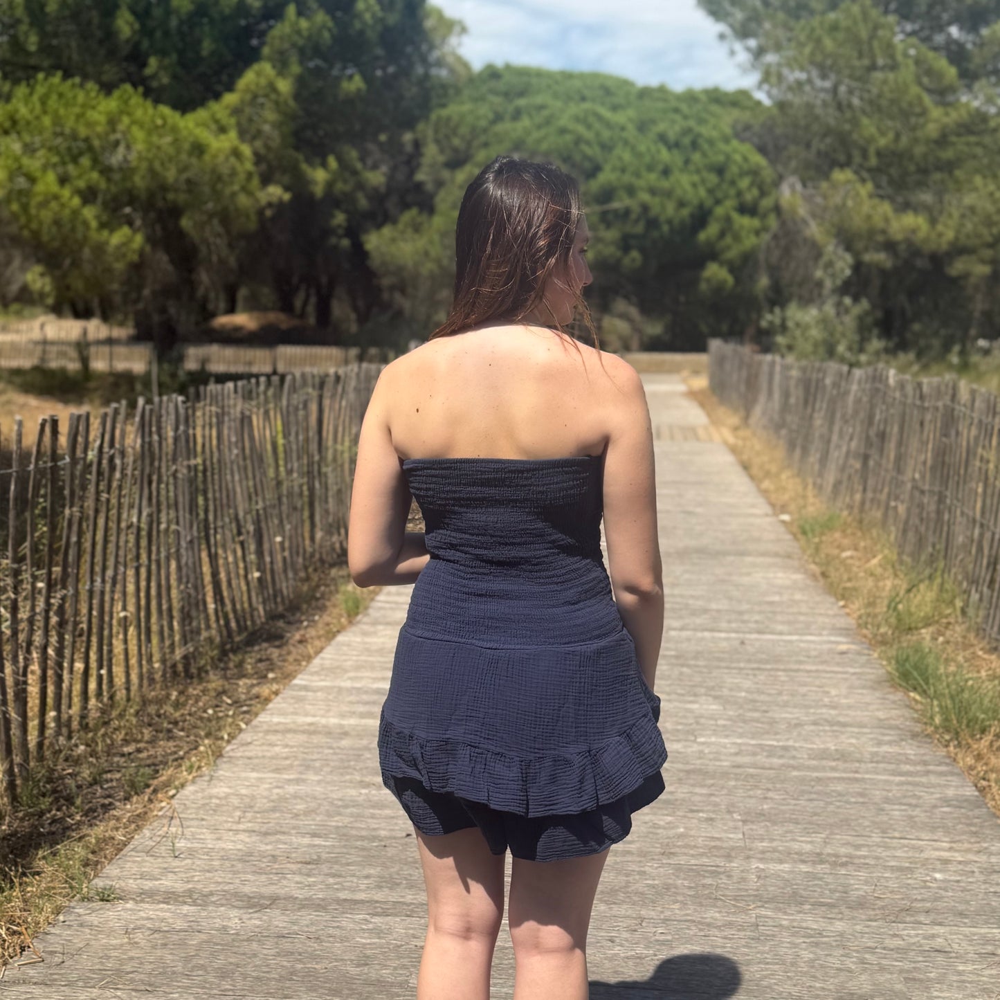 Combi-jupe/short Chloé marine
