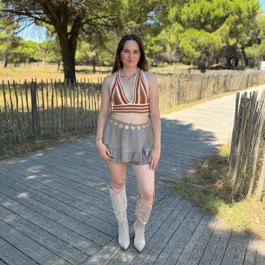 Jupe-short Maria taupe