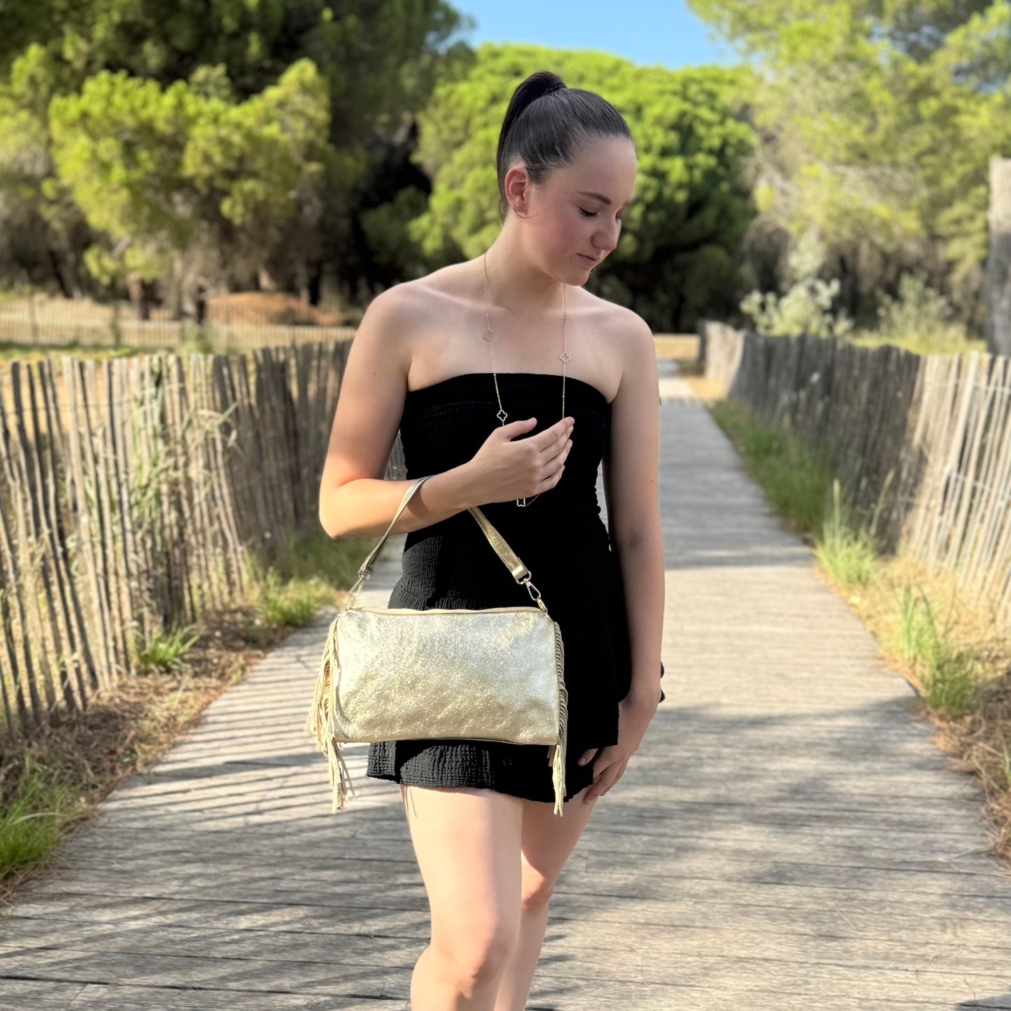 Sac Lisa irisé or