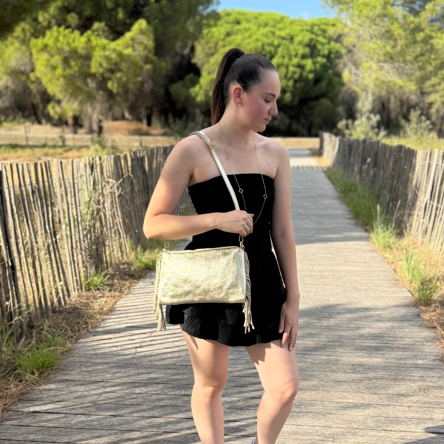 Sac Lisa irisé or