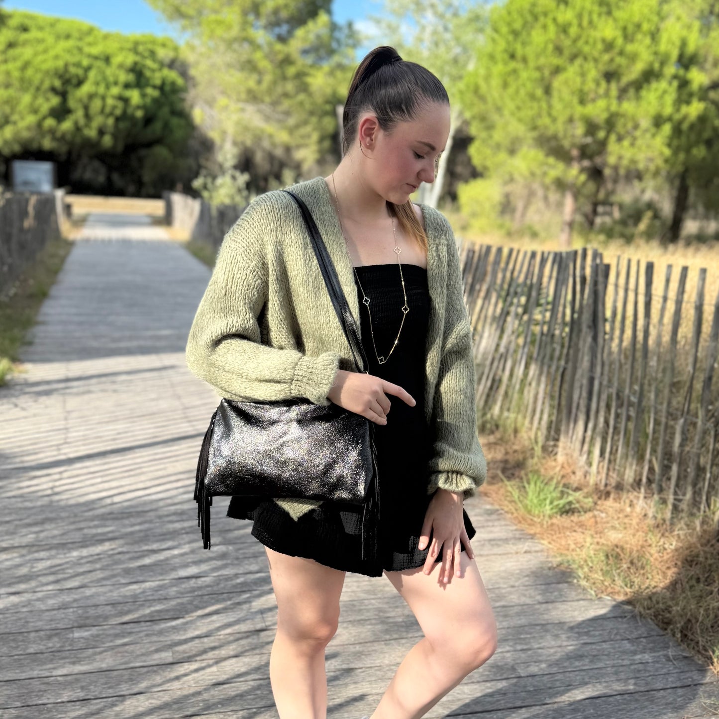 Sac Lisa irisé noir