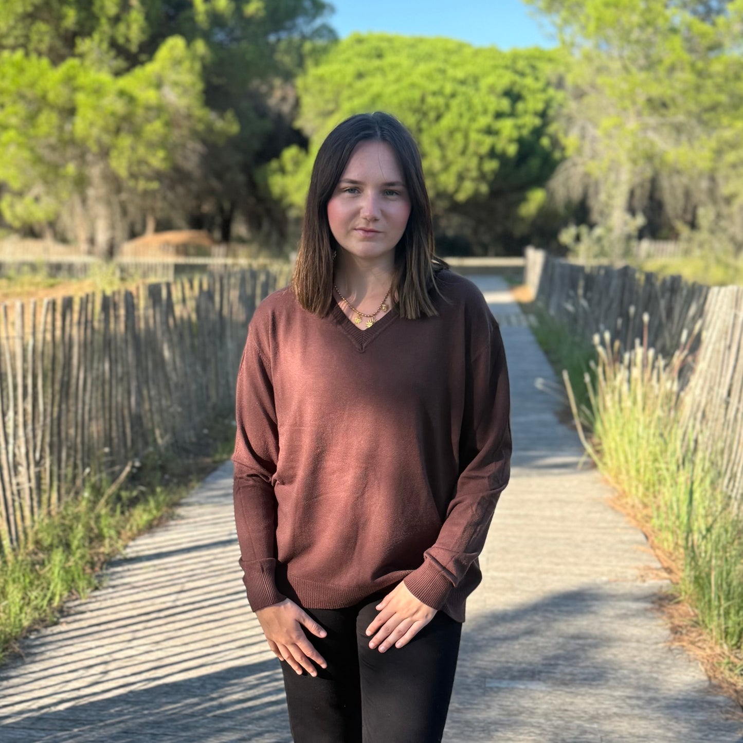Pull Alexandra marron
