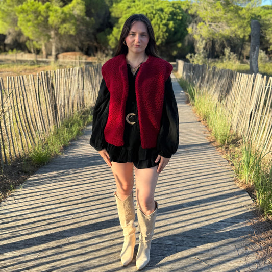 Veste sans manches Lola bordeaux