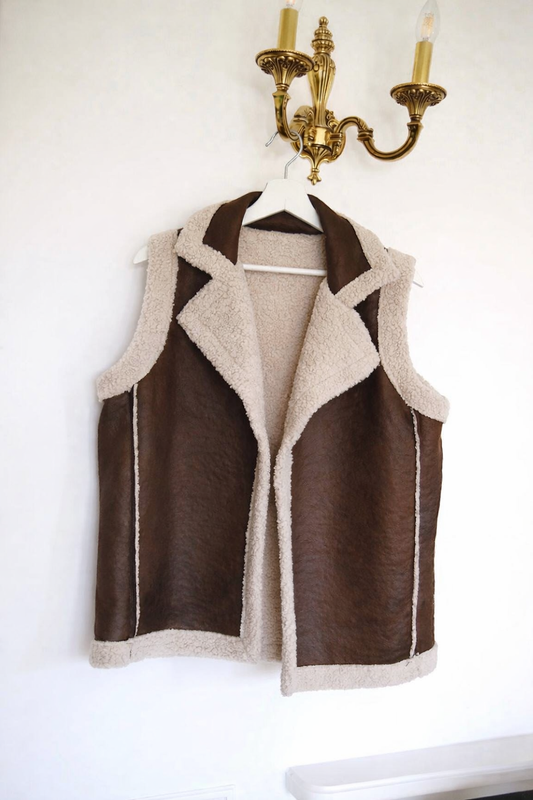 Veste sans manches capucine chocolat