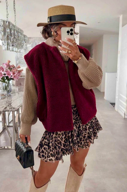 Veste sans manches Lola bordeaux