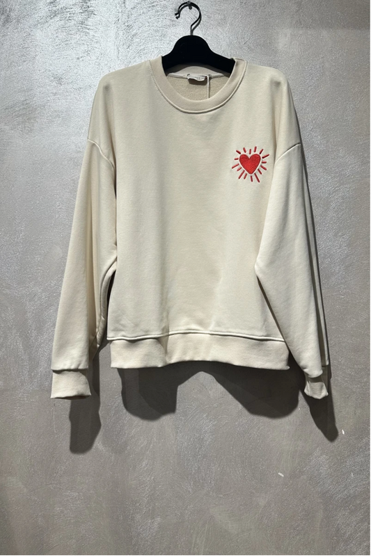 Pull Amour beige