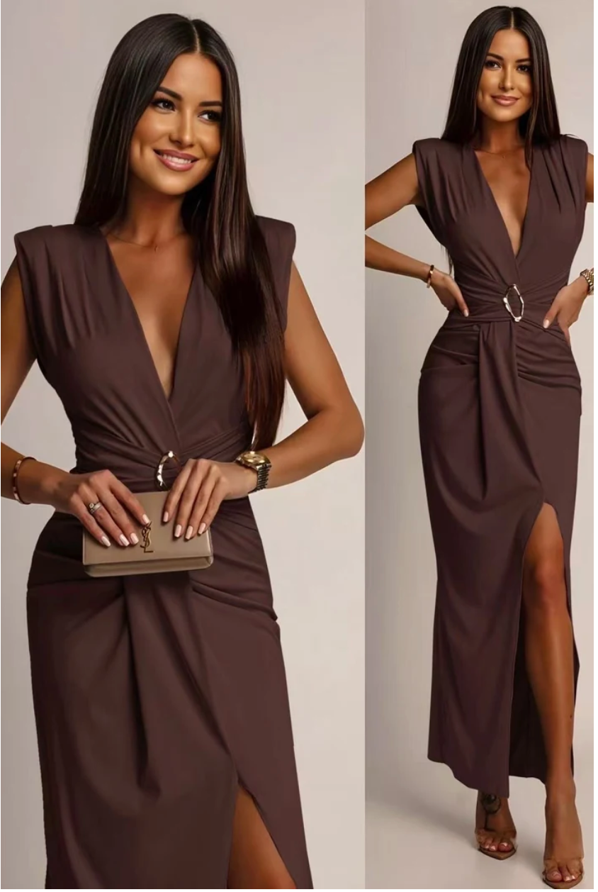 Robe Louisa brun foncé