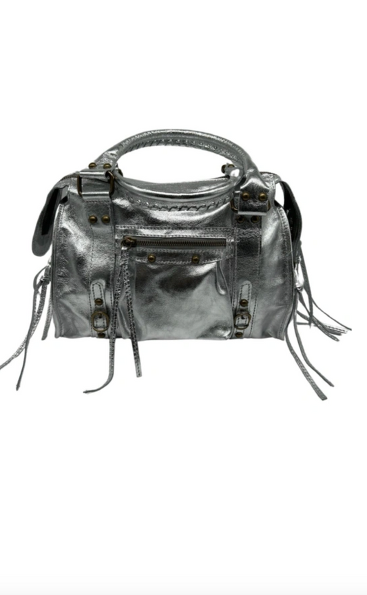 Sac Gloria argenté irisé S