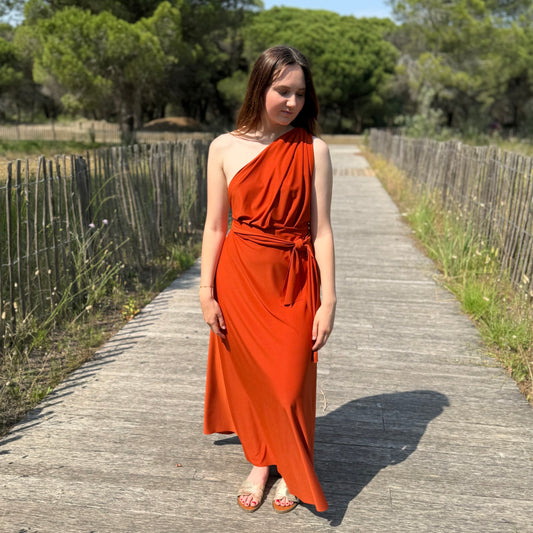 Robe Camélia terracotta