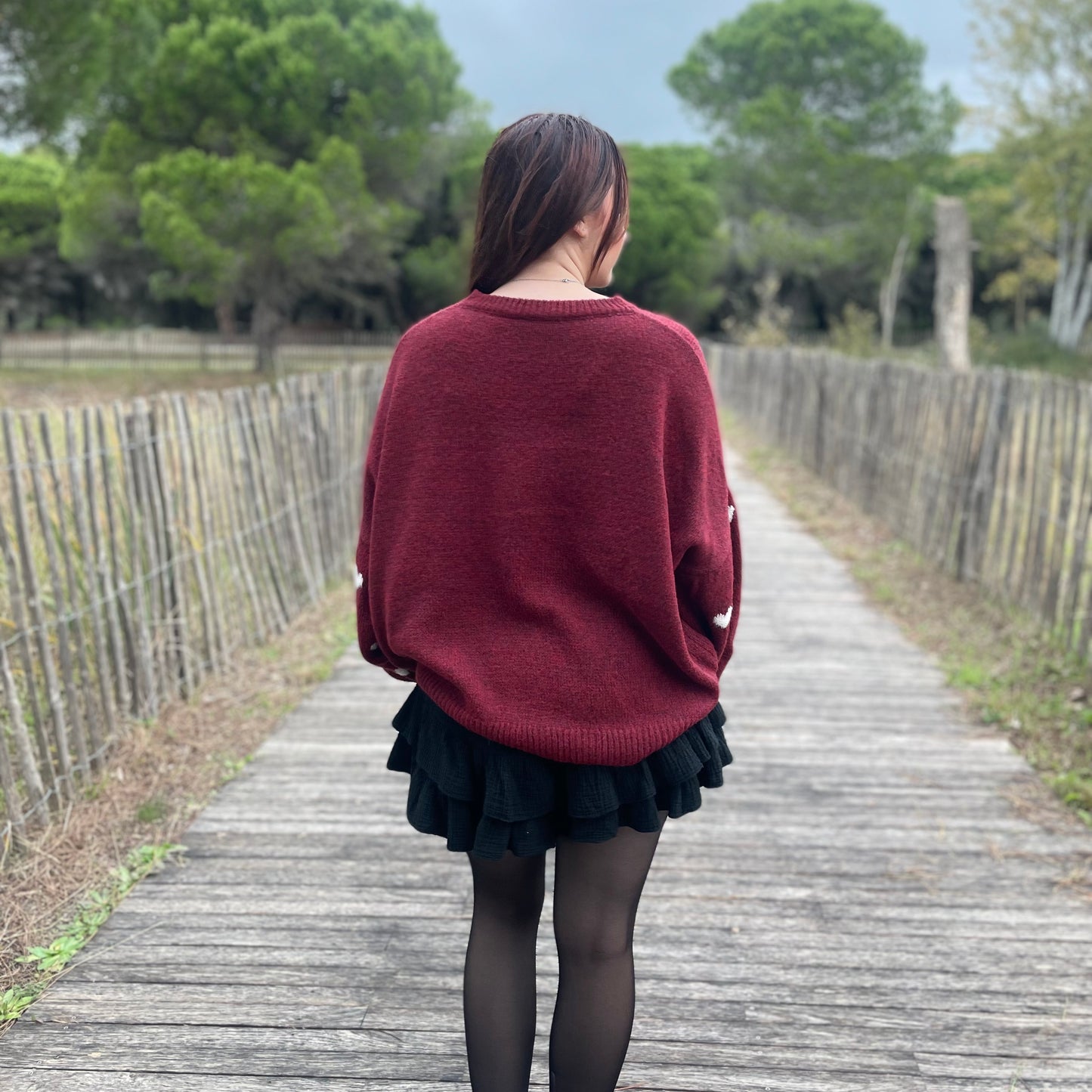 Pull Love bordeaux Oversize