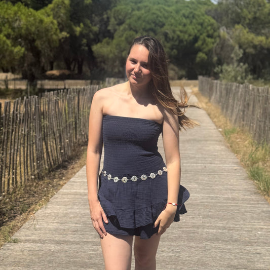 Combi-jupe/short Chloé marine