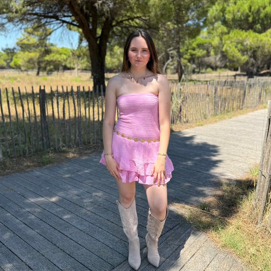 Combi-jupe/short Chloé rose