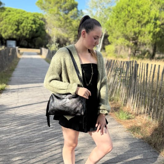 Sac Lisa irisé noir