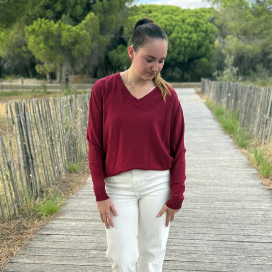 Pull Alexandra bordeaux
