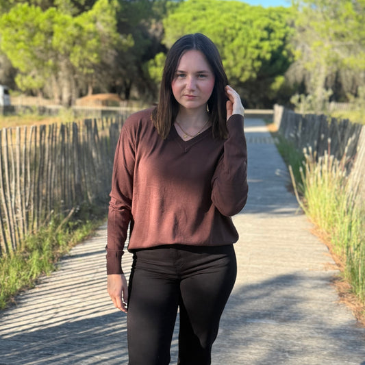 Pull Alexandra marron
