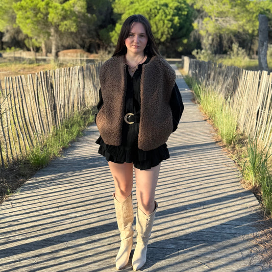 Veste sans manches Lola chocolat